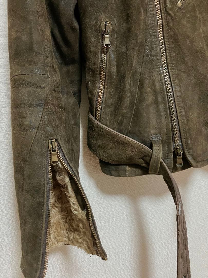 レディース　レザージャケット　スウェード　ダークブラウン