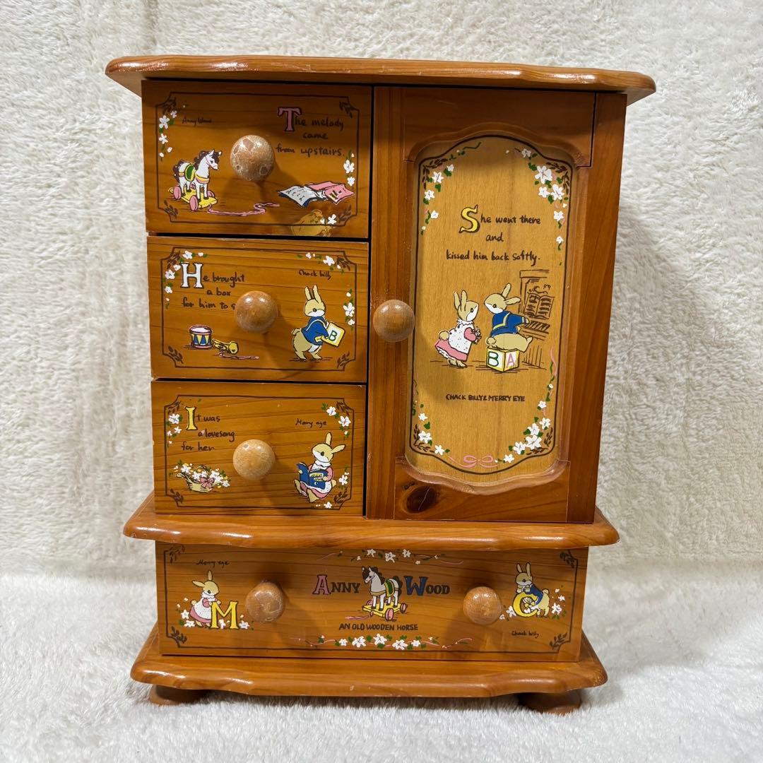 【希少】ANNY WOOD 指輪 宝飾品 収納 棚 オルゴール Sankyo