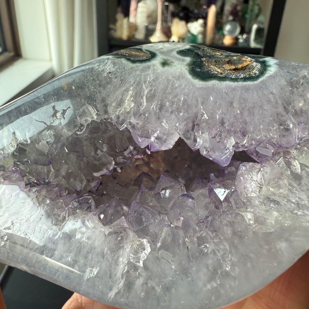 天然石アメジストのドーム　置物NO.012817