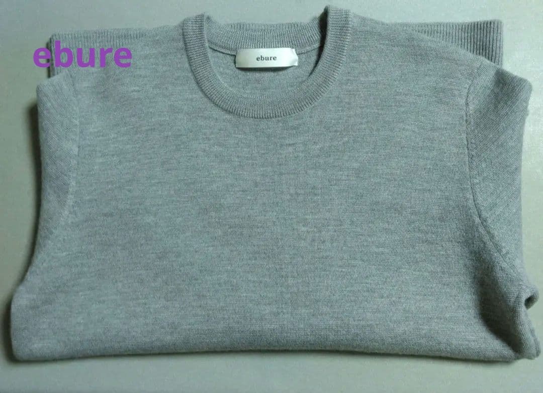 エブールebure ライトウールミラノクルーネックニットプルオーバー