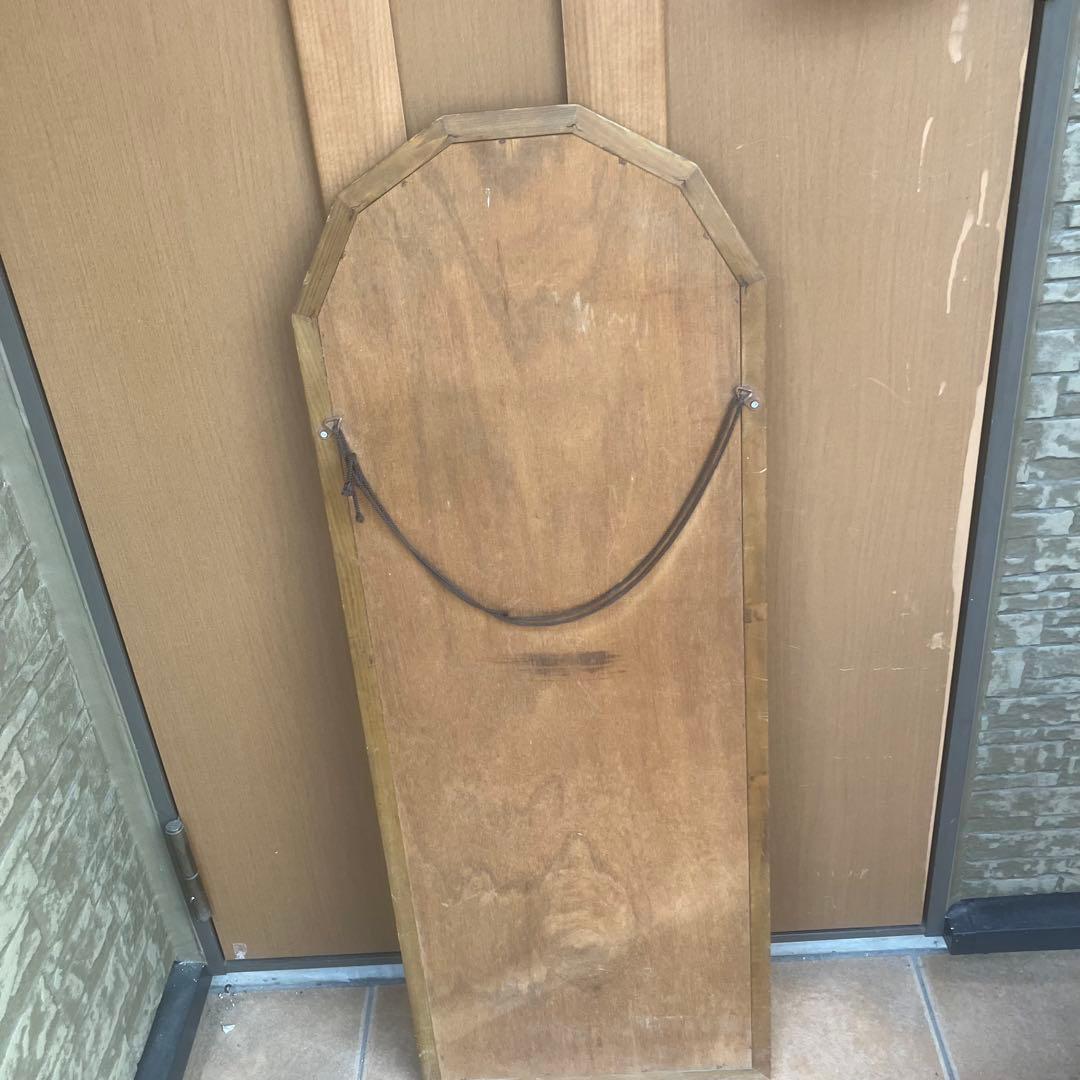 日本製 昭和レトロ マホガニー材 ウォールミラー ミッドセンチュリー イタリア調