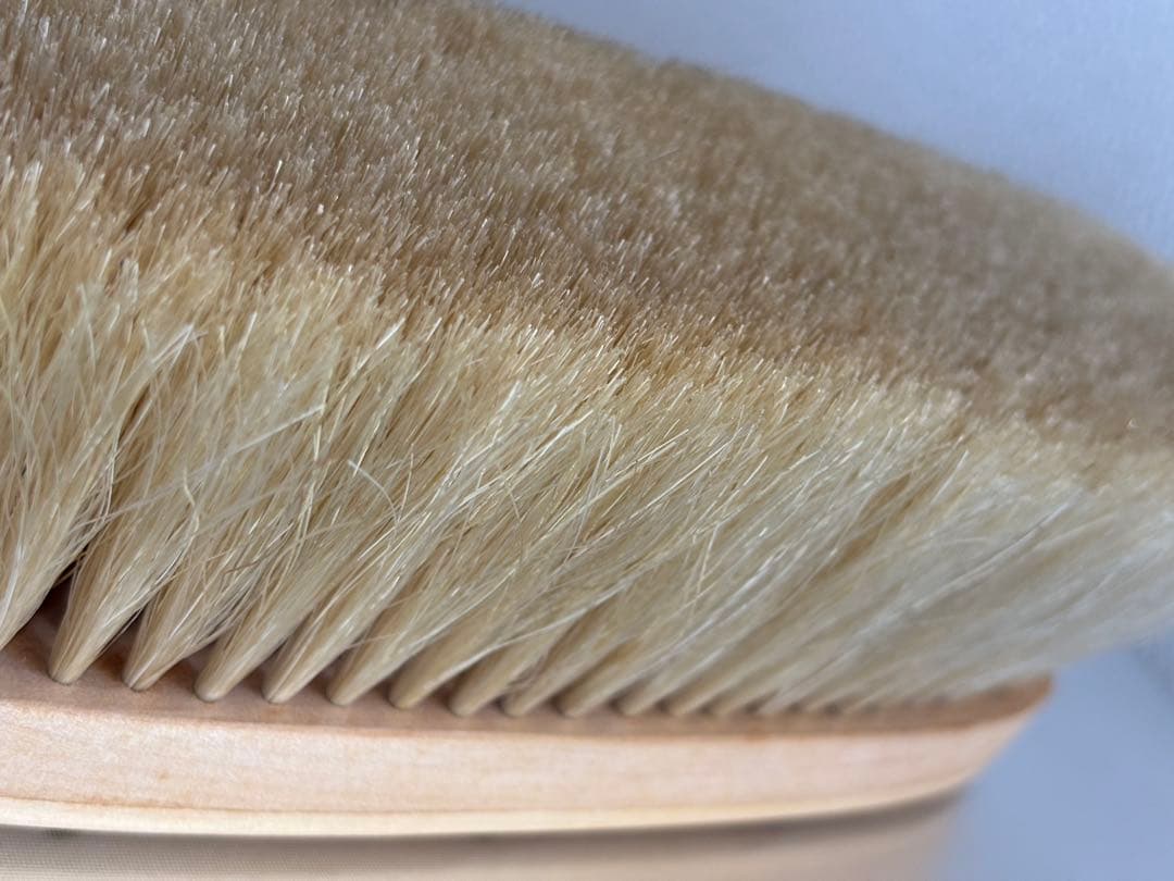 【美品】ブラシの平野　手植え水雷型　馬尾毛100% 金クシ付属