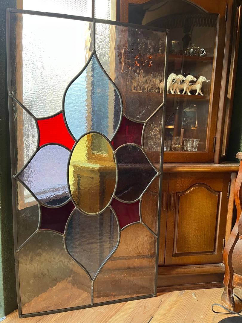 引き取り限定 ステンドグラス パネル 建具 窓 店舗 インテリア アンティーク