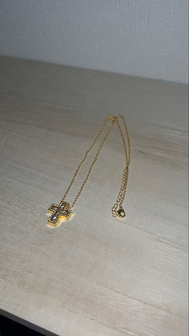 ゴールド クロスモチーフ ネックレス　ペンダント小　50cm