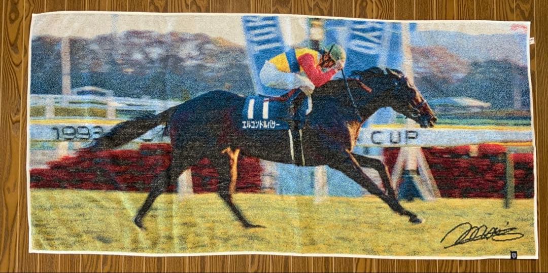 エルコンドルパサー ジャパンカップタオル 蛯名サイン今治タオル五彩織　未使用品