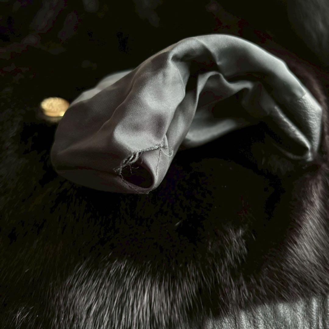 激レア◆ミンク×レザー ジャケット 本革 金ボタン 4Lサイズ リバーシブル