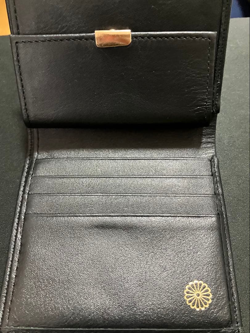 皇居　二つ折り財布 と 定期入れ 黒