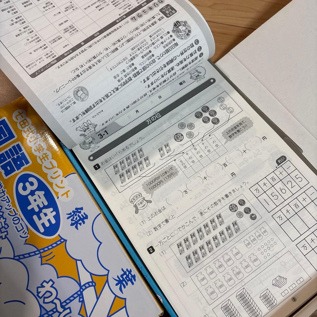 七田式小学生プリント　3年生　国語　理科　算数　プリント