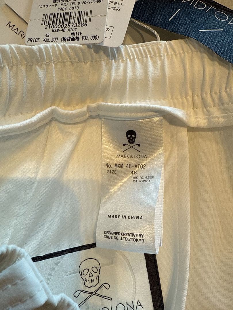 新品 ★ MARK&LONA ショーツ マーク＆ロナ ハーフパンツ 白