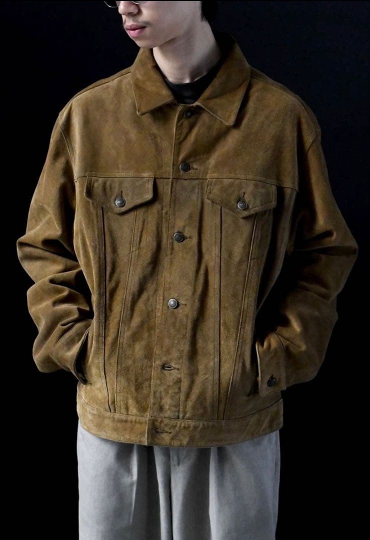 美品 OLD GAP 00s Y2K 3rd スウェード トラッカージャケット