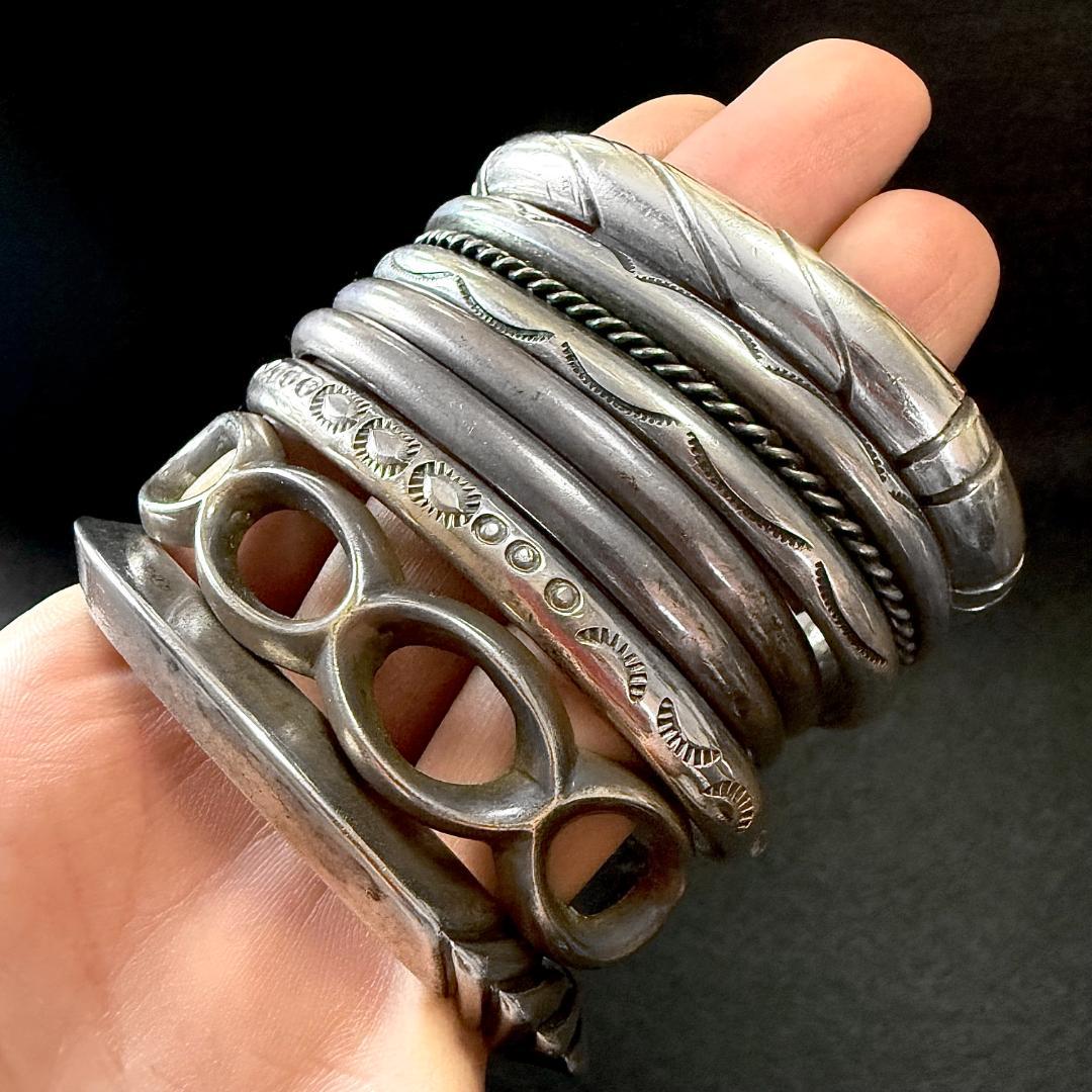 Navajo Old pawn ナバホ ヘビーバングル インディアンジュエリー