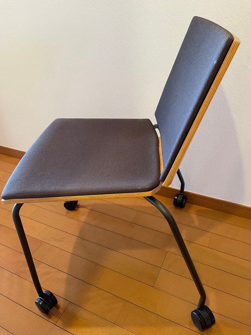 ★値下げ★ウチダ内田洋行　Hazel/ヘーゼルチェア布張背座4本キャスター脚②