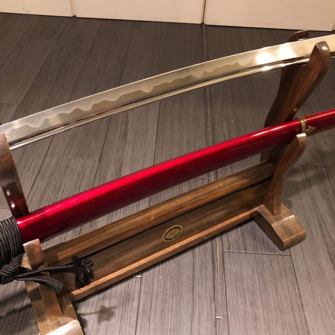 高級模造刀　居合刀　樋入刀身　合金刀身　朱拵え