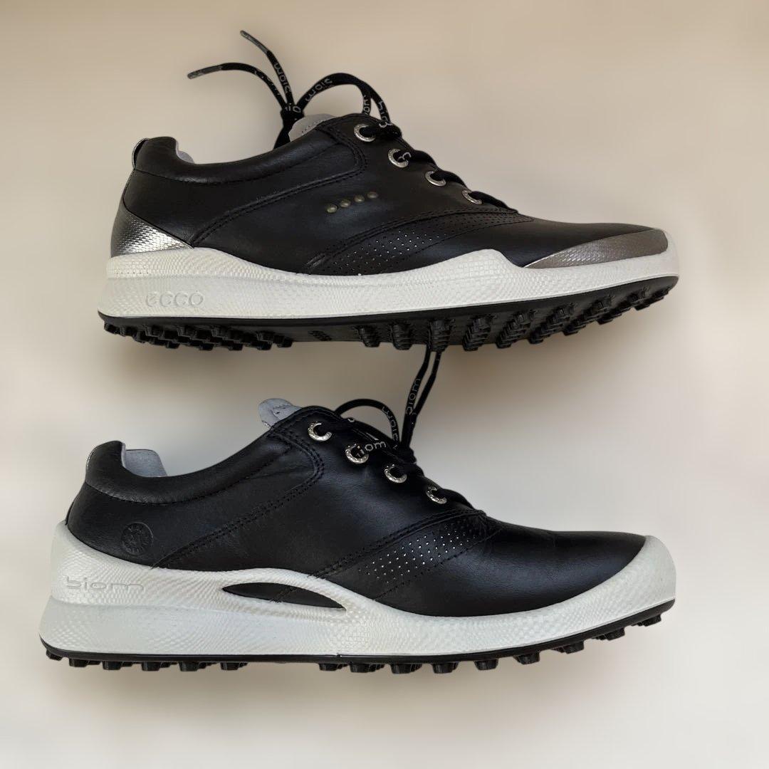 未使用✨ECCO エコー ゴルフシューズ　バイオム24cm 黒 レザー