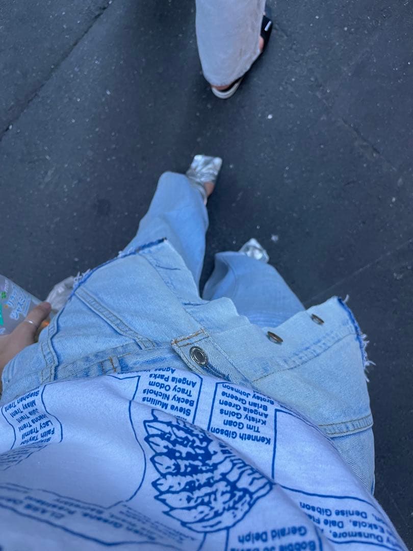 pollen vintage リメイクデニム巻きスカート