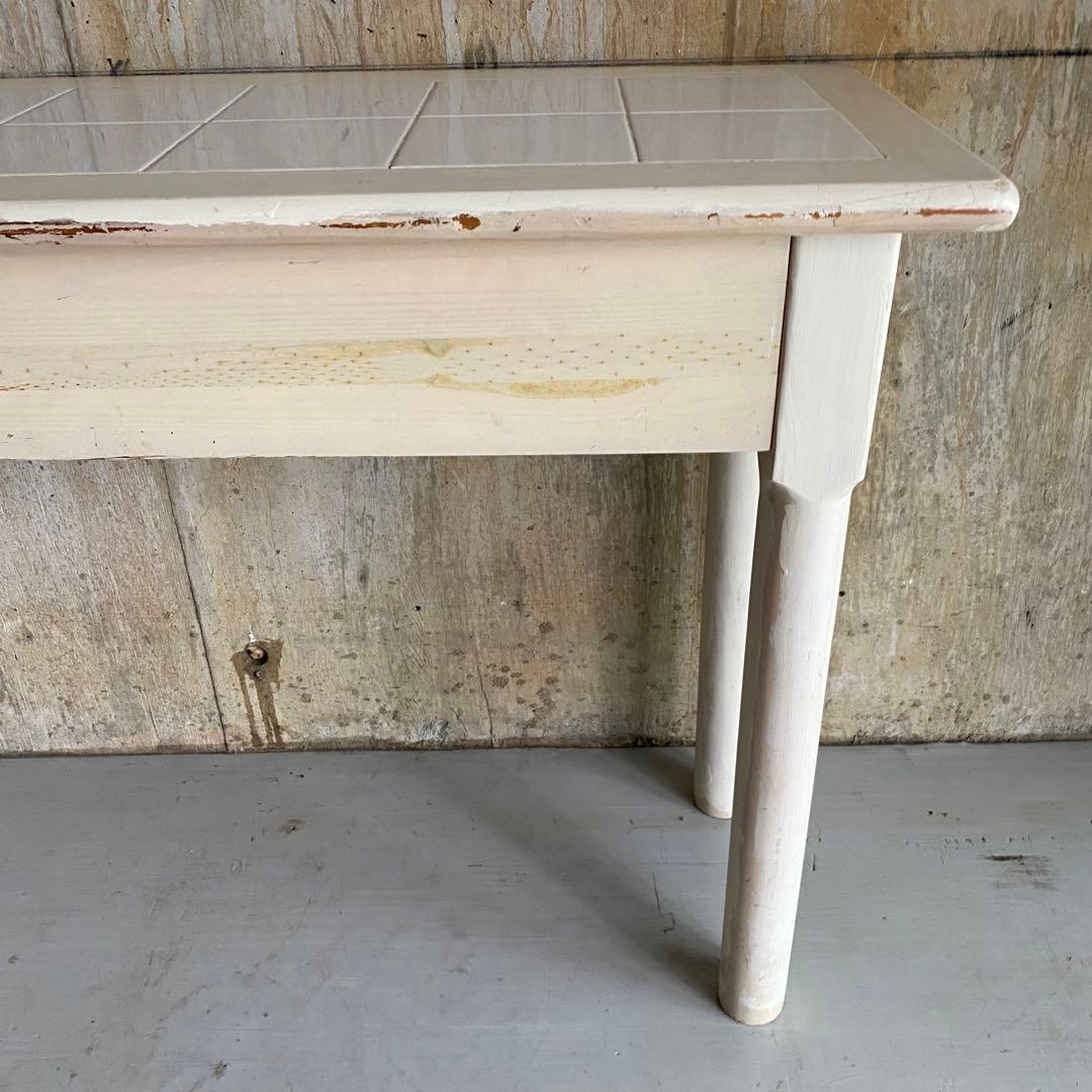 タイルトップ　コンソールテーブル　フレンチカントリー　シャビー　ヴィンテージ