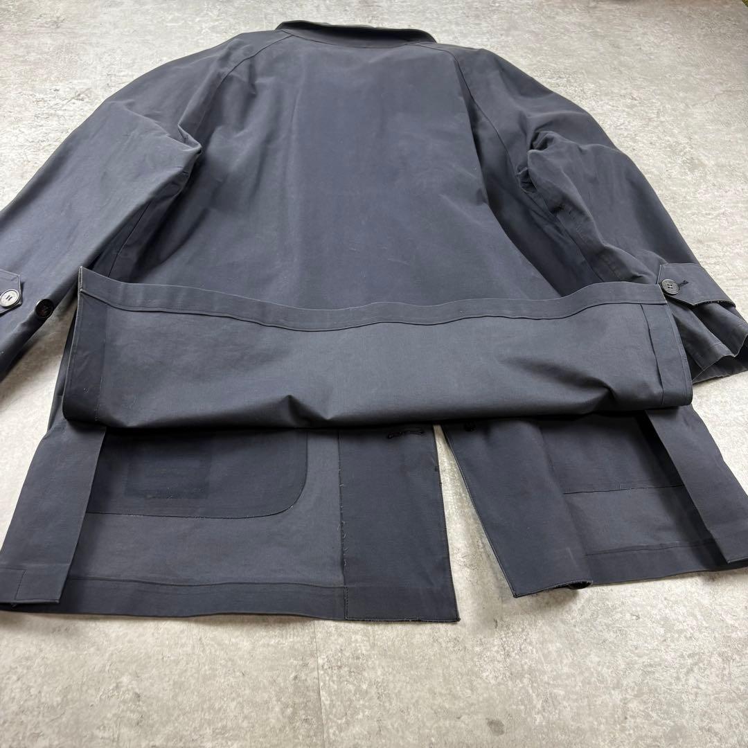 HERMES エルメス　ゴム引き　コート　チンストラップ　M 紺　バルマカーン