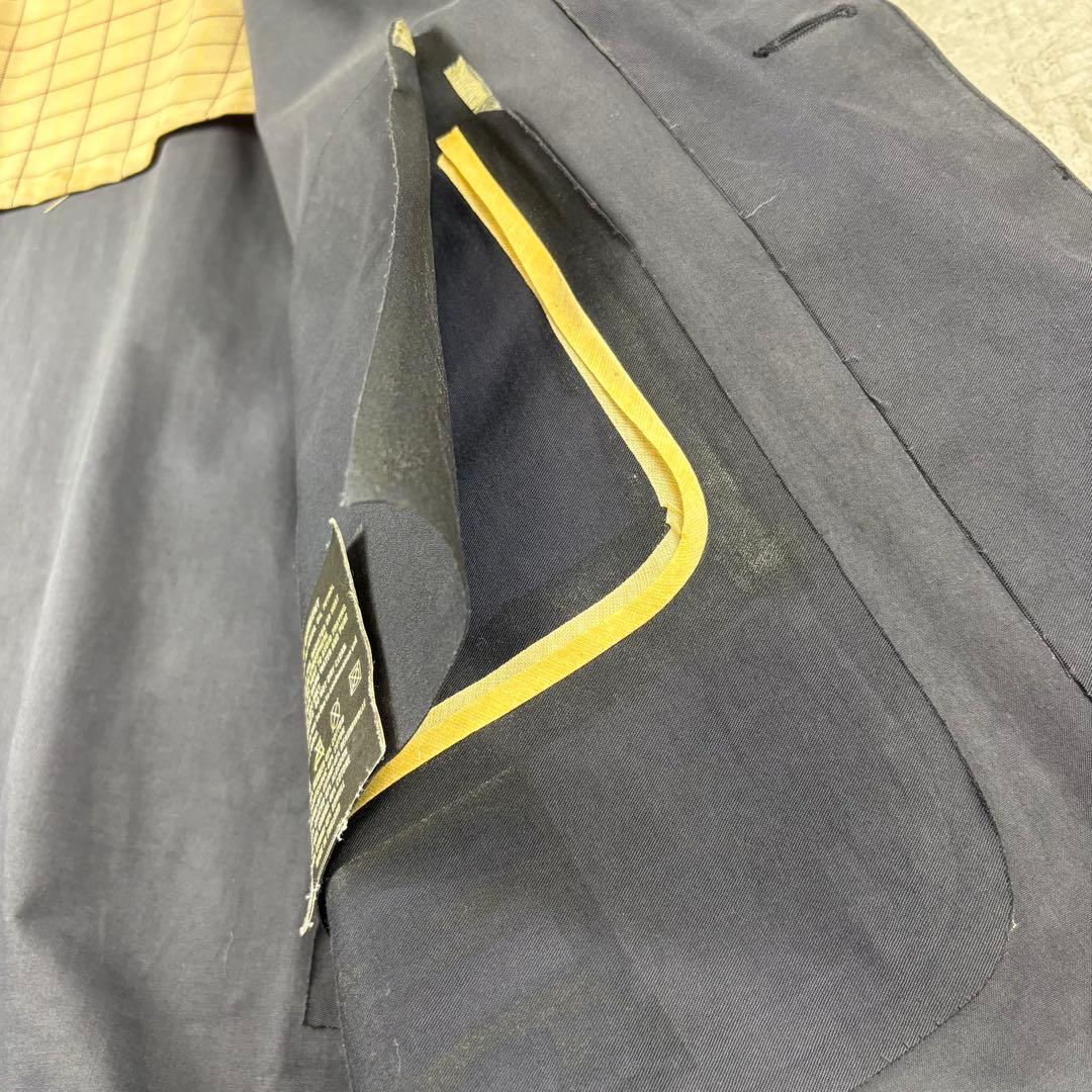 HERMES エルメス　ゴム引き　コート　チンストラップ　M 紺　バルマカーン