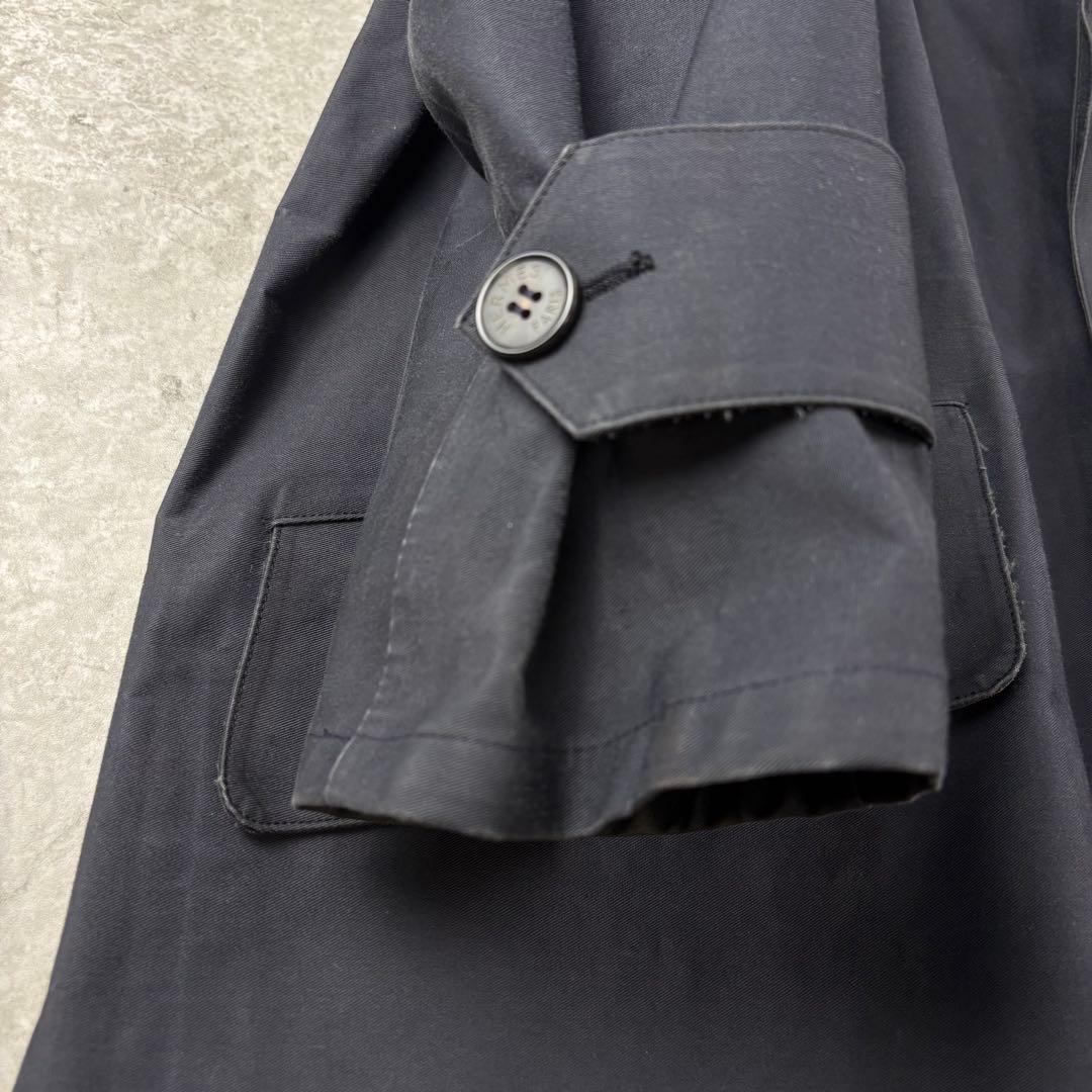 HERMES エルメス　ゴム引き　コート　チンストラップ　M 紺　バルマカーン