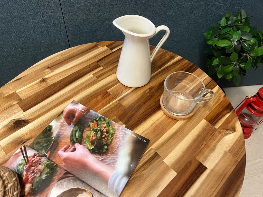 【送料無料】 ローテーブル だるま形 90cm 60cm アカシア 折りたたみ脚