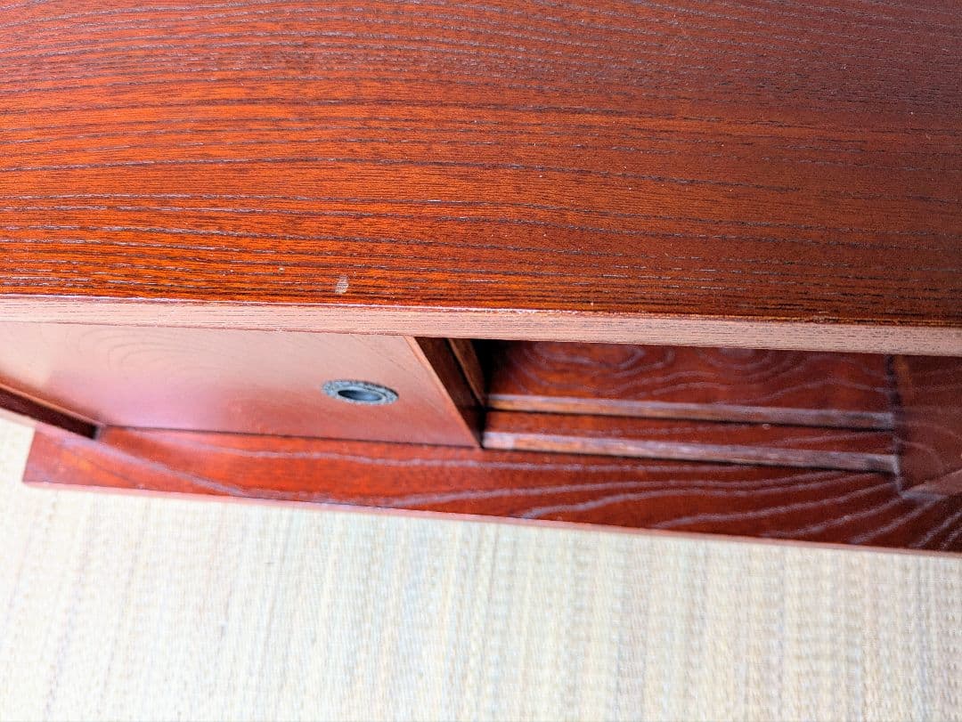 置き床　飾り棚　　無垢材　欅ケヤキ塗り　昭和レトロ