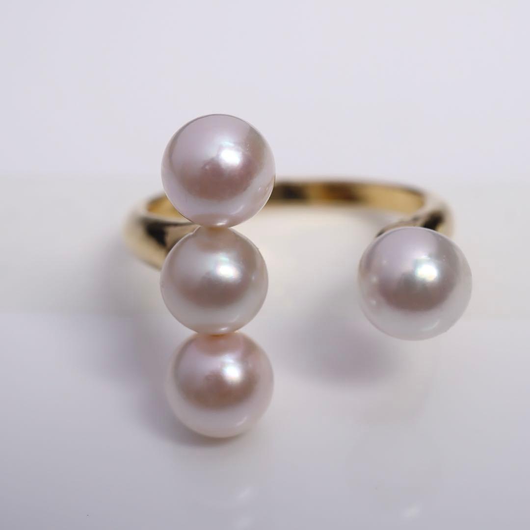 あこや真珠 リング あこやパール3連リング アコヤパール 指輪