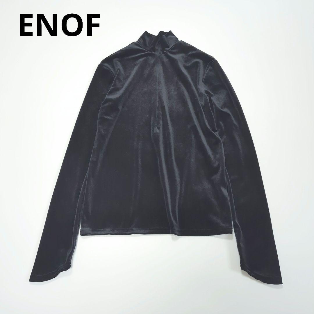 ENOF イナフ velour jersey zip tops black