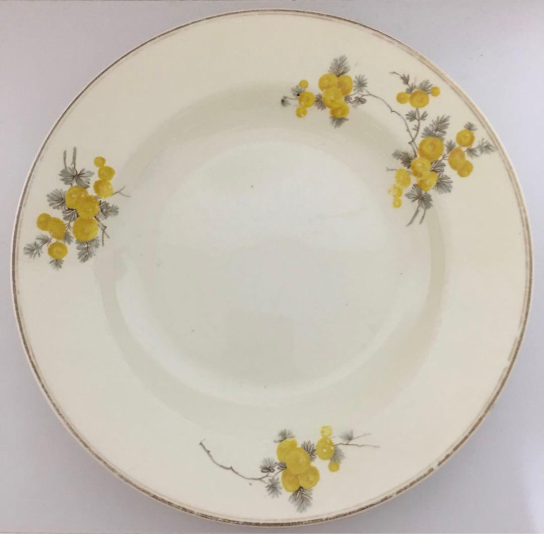 ミモザ柄のスーププレート オランダ アンティーク　マーストリヒト