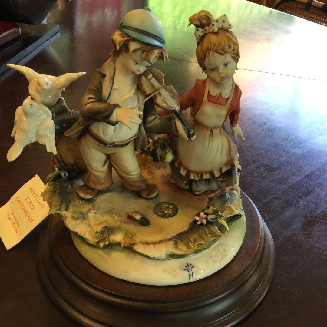 陶器置物   イタリア製  美品  繊細