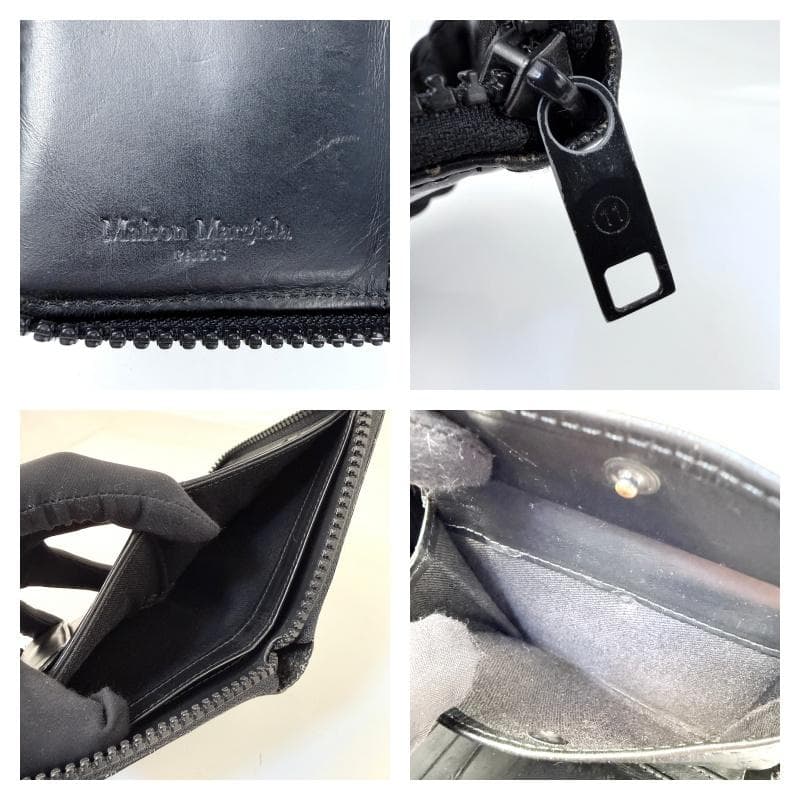 希少 2021SS メゾンマルジェラ ミニ財布 レザー ラウンドジップ ロゴ