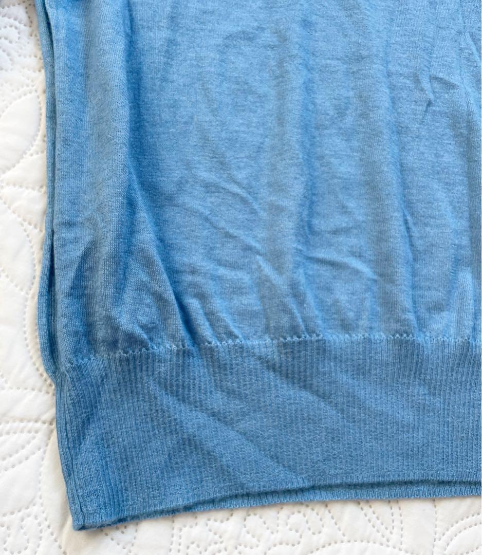 定価8万　新品未使用　ブラミンク　カシミヤ　シルク　ニットプルオーバー　36 青