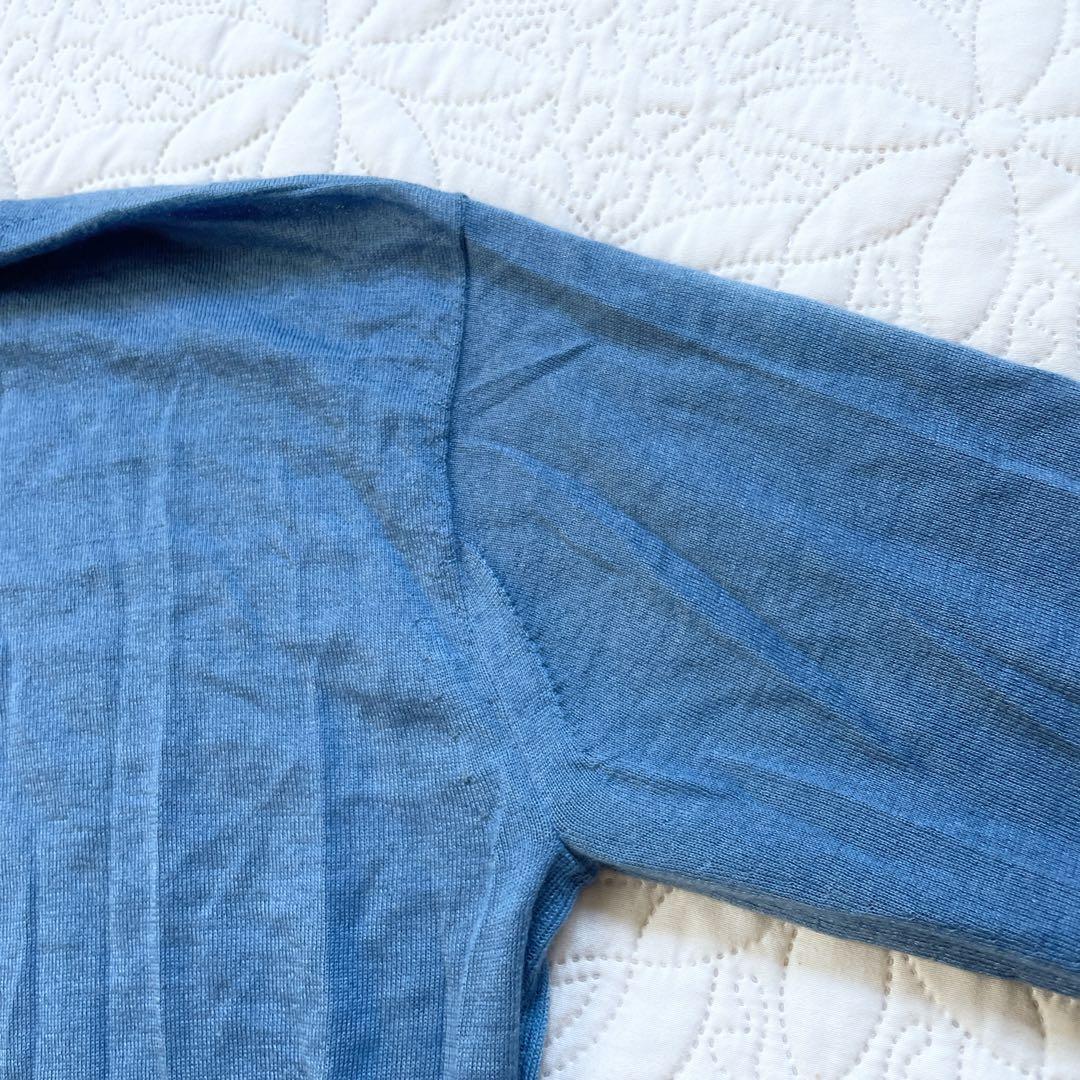 定価8万　新品未使用　ブラミンク　カシミヤ　シルク　ニットプルオーバー　36 青