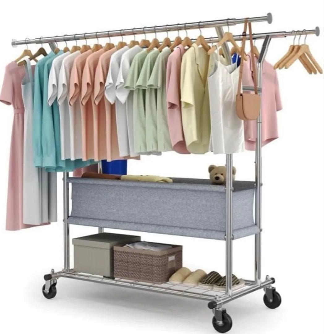 HOKEEPER ダブルハンガー 耐荷重283kg ハンガーラック パイプ