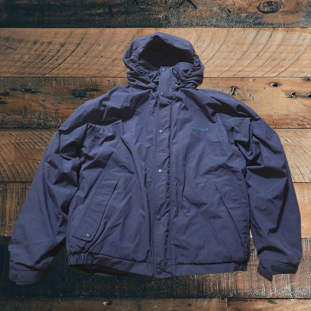 【希少/XL】モンベル マウンテンパーカー ポラテック 裏フリース 紺 高機能