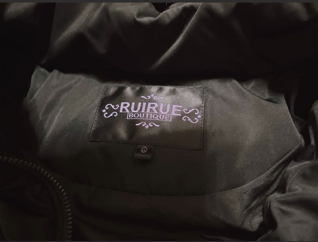 RUIRUE BOUTIQUE ラビットファーフードショート丈ダウンジャケット