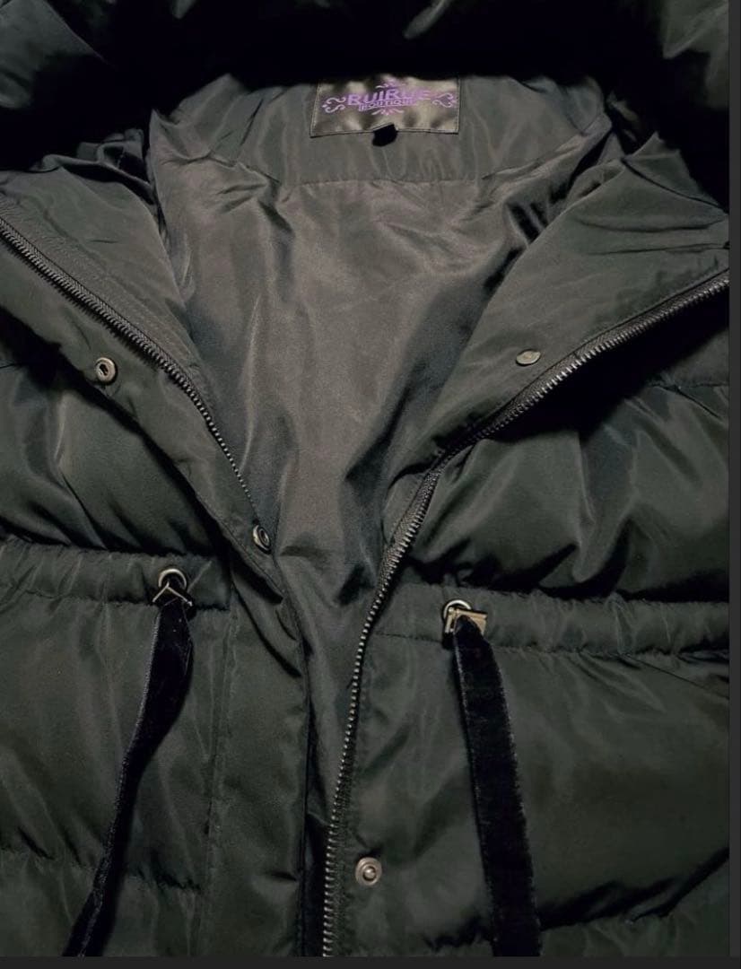 RUIRUE BOUTIQUE ラビットファーフードショート丈ダウンジャケット