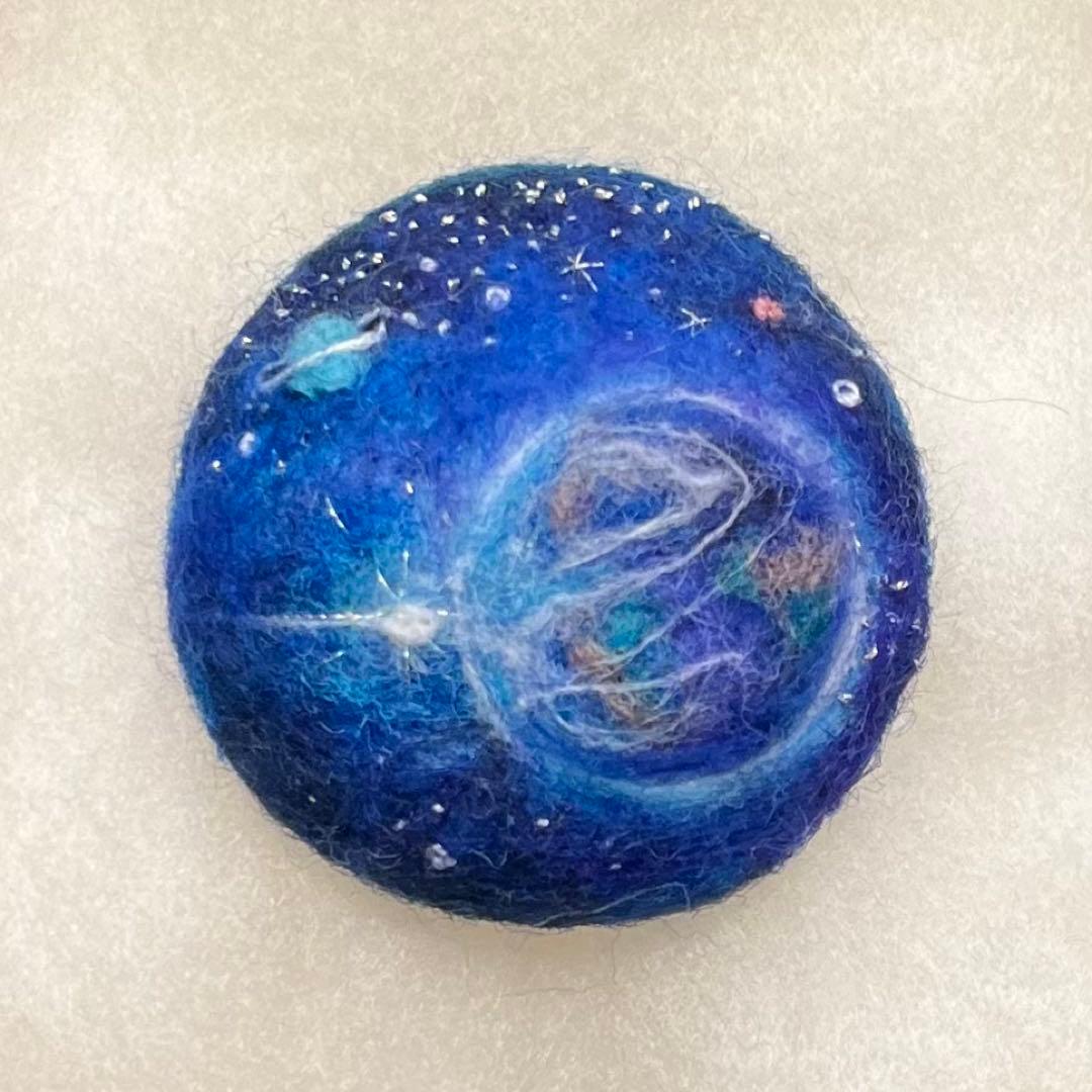 aqua 羊毛フェルトブローチ4点