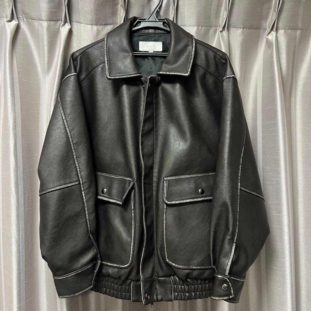 【美品】MOUSSY F/LEATHER A-2 フライトジャケット　ブラウン