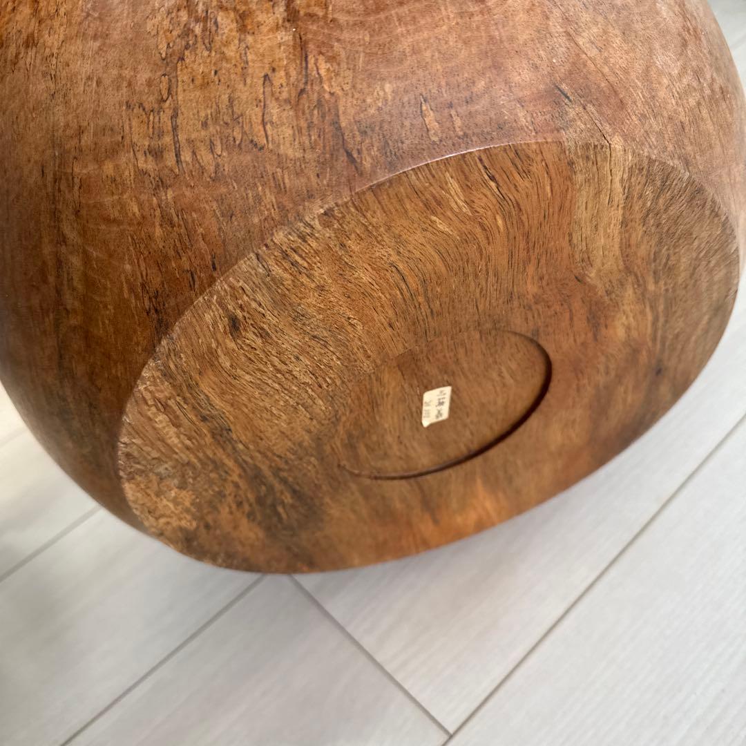 赤樫37センチ大きめ 丸型ボウル 茶色