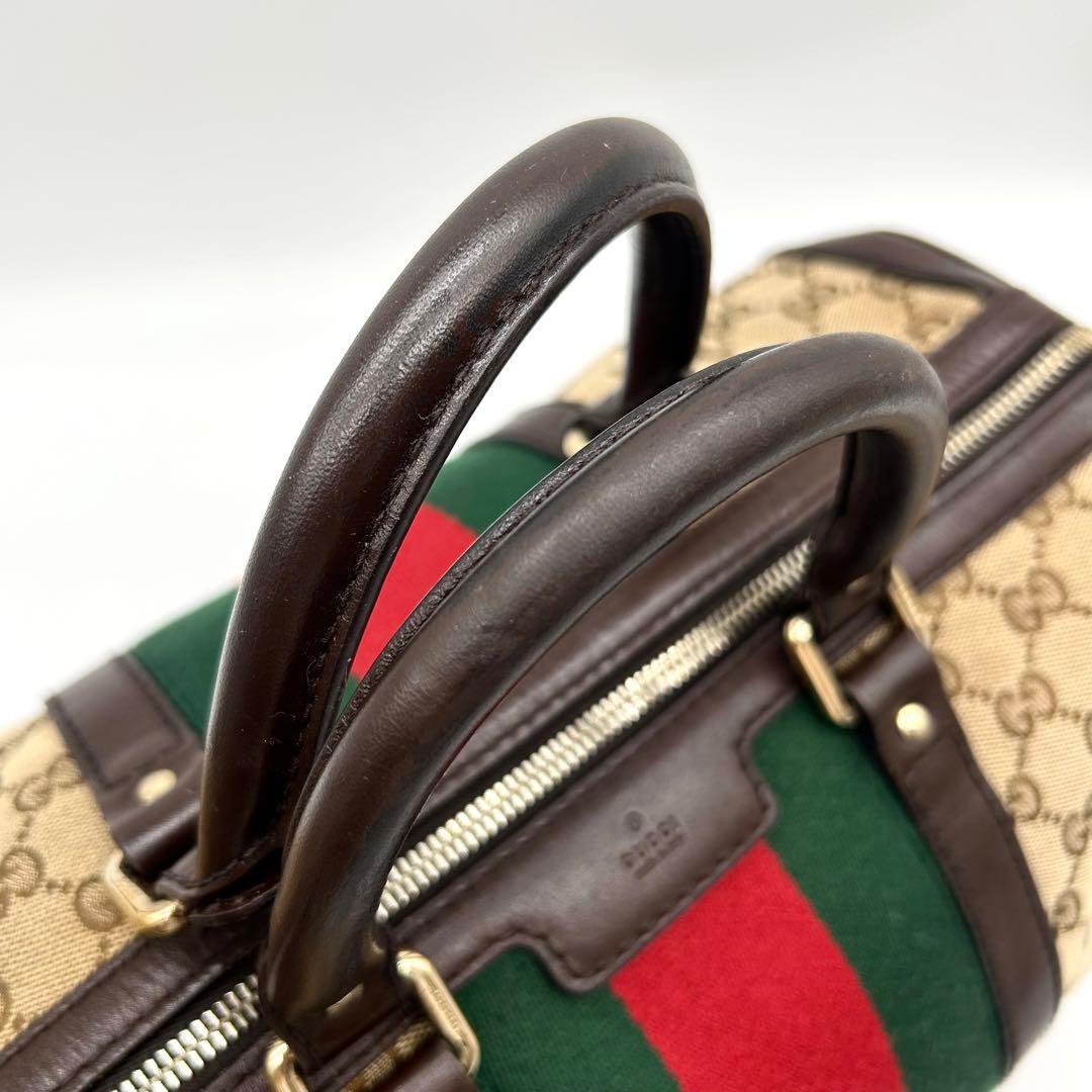 【極美品】GUCCI ボストンバッグ GGキャンバス シェリーライン 2way