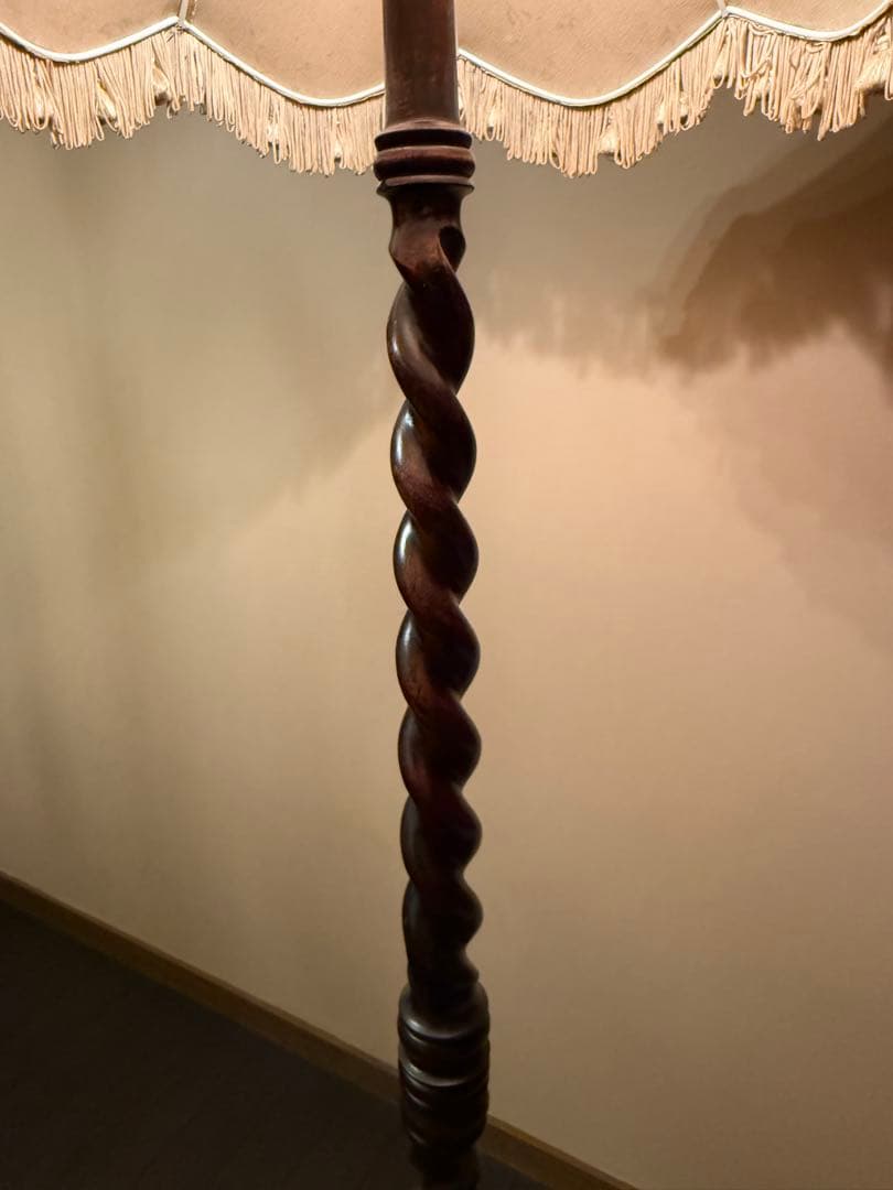 木製　アンティーク　フロアスタンド　フロアライト　間接照明