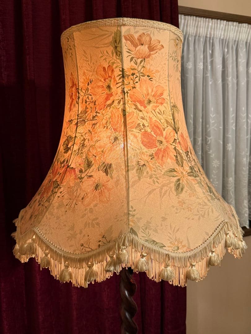 木製　アンティーク　フロアスタンド　フロアライト　間接照明