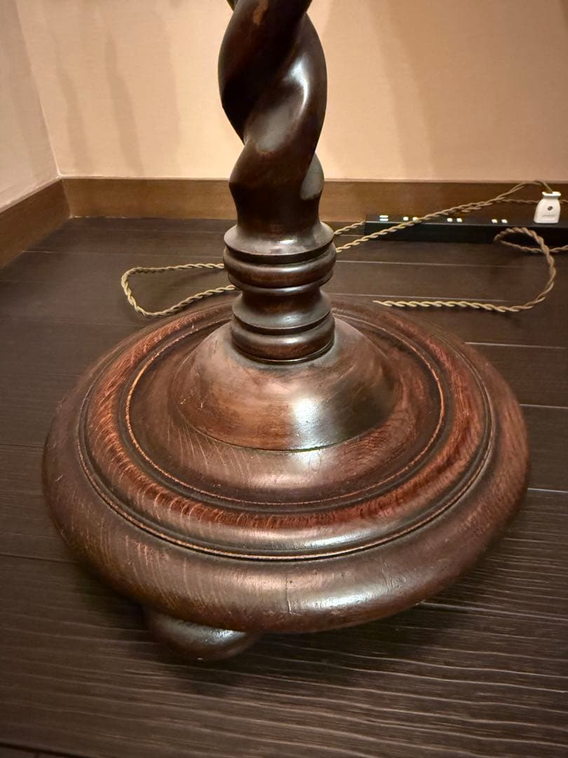 木製　アンティーク　フロアスタンド　フロアライト　間接照明