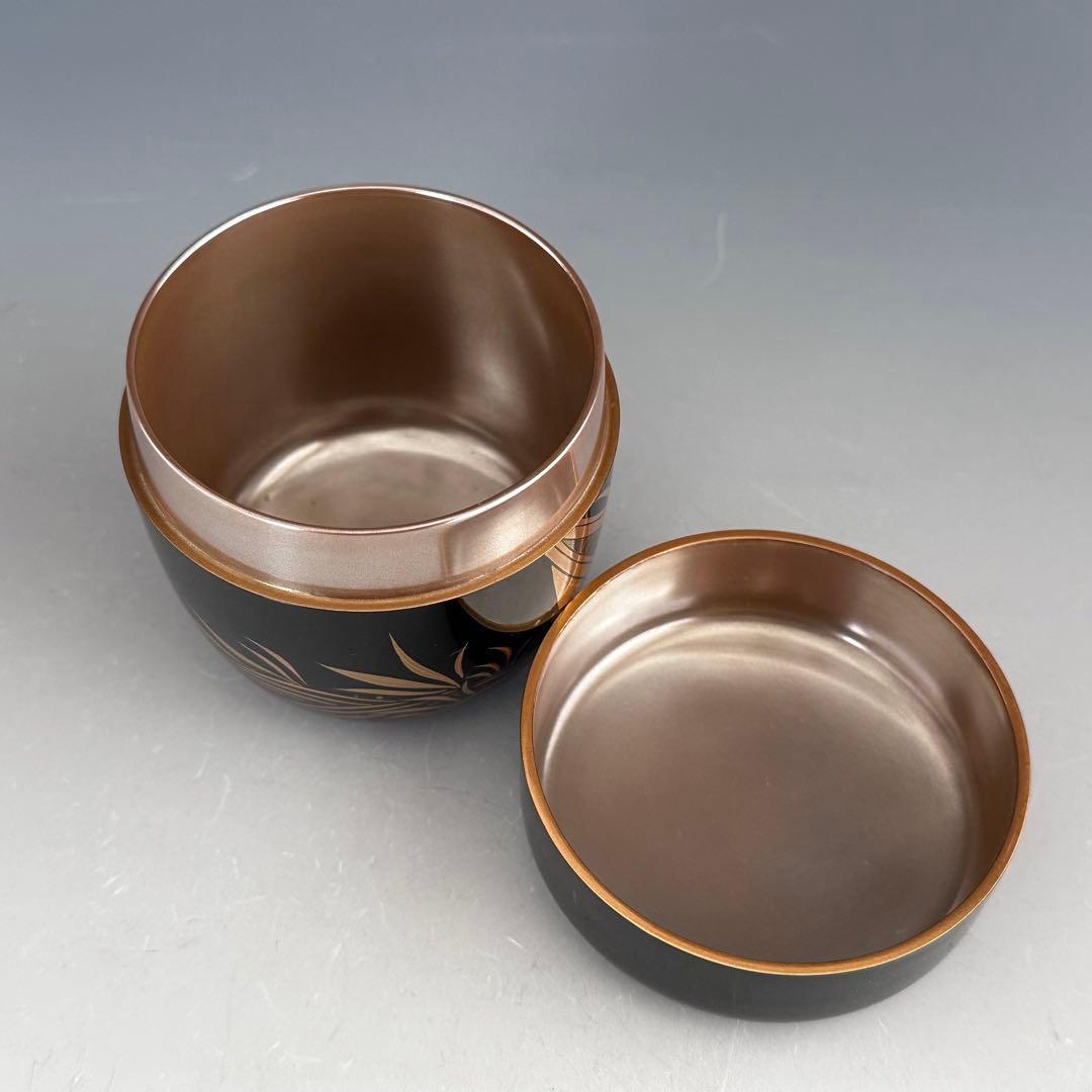 茶道具　曳舟蒔絵　内銀　大棗　日野拓也　共箱　輪島塗　漆芸　ひきふね　薄茶器