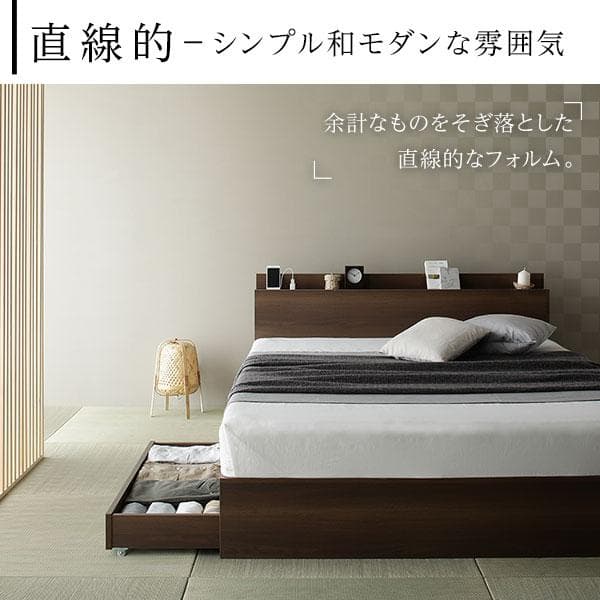 ベッド ブラウン シングル ポケットコイルマットレス付きds-2333098