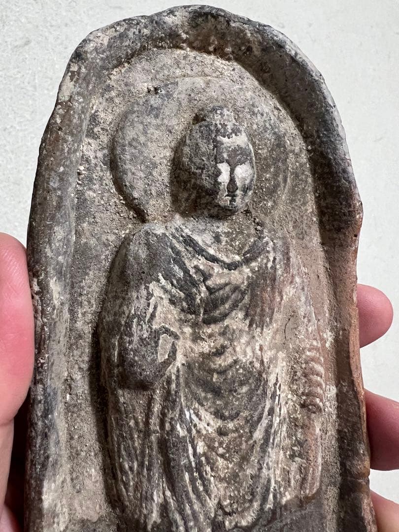 ガンダーラ シルクロード 釈迦如来 説法印 泥像 仏像 仏教美術 骨董 古美術