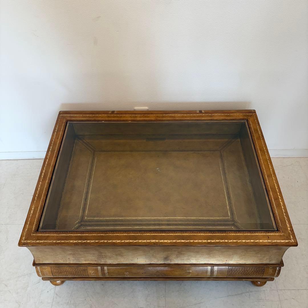 MAITLAND SMITH ブック型テーブル　ローテーブル　ガラステーブル