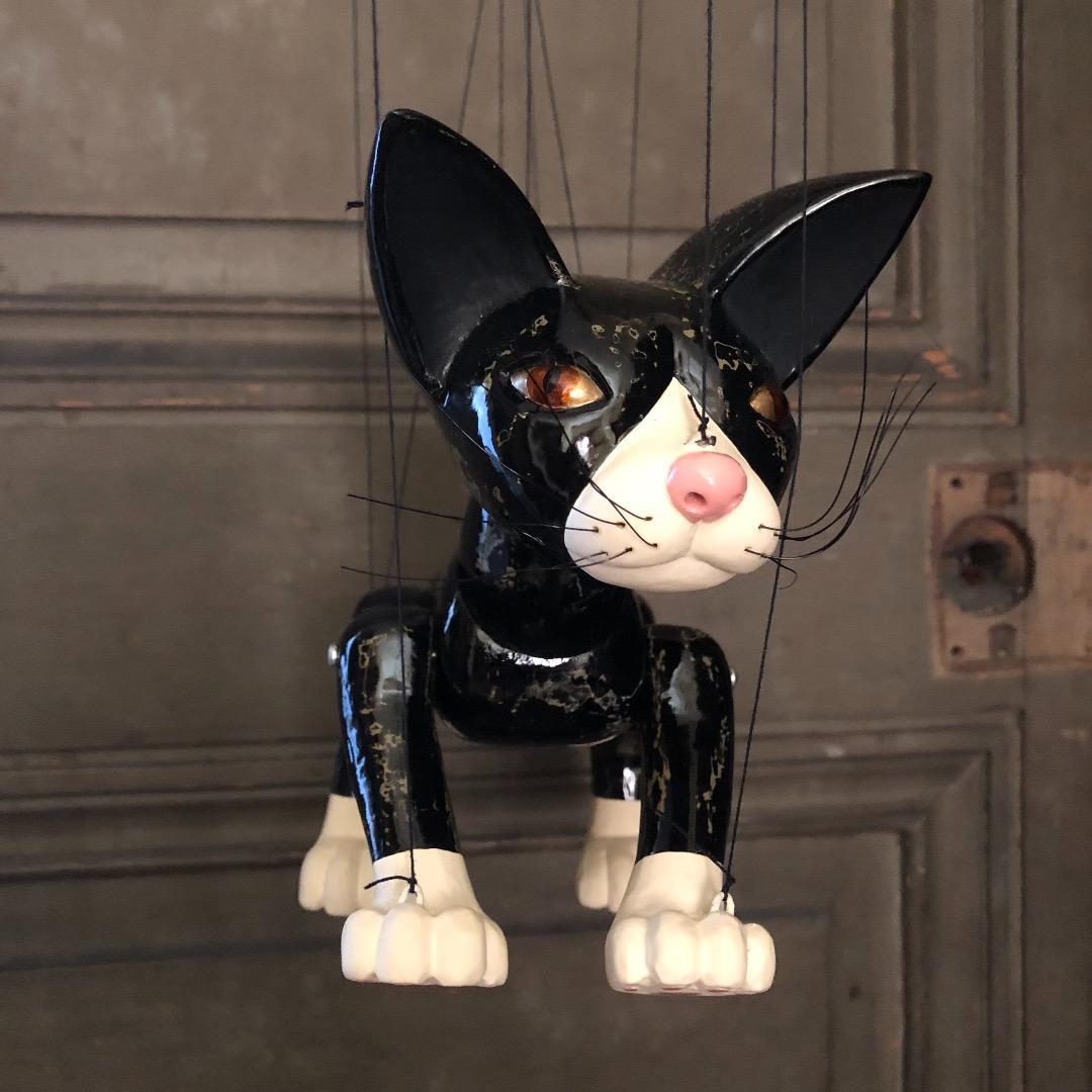 マリオネット　ネコ　ハチワレ　知育玩具