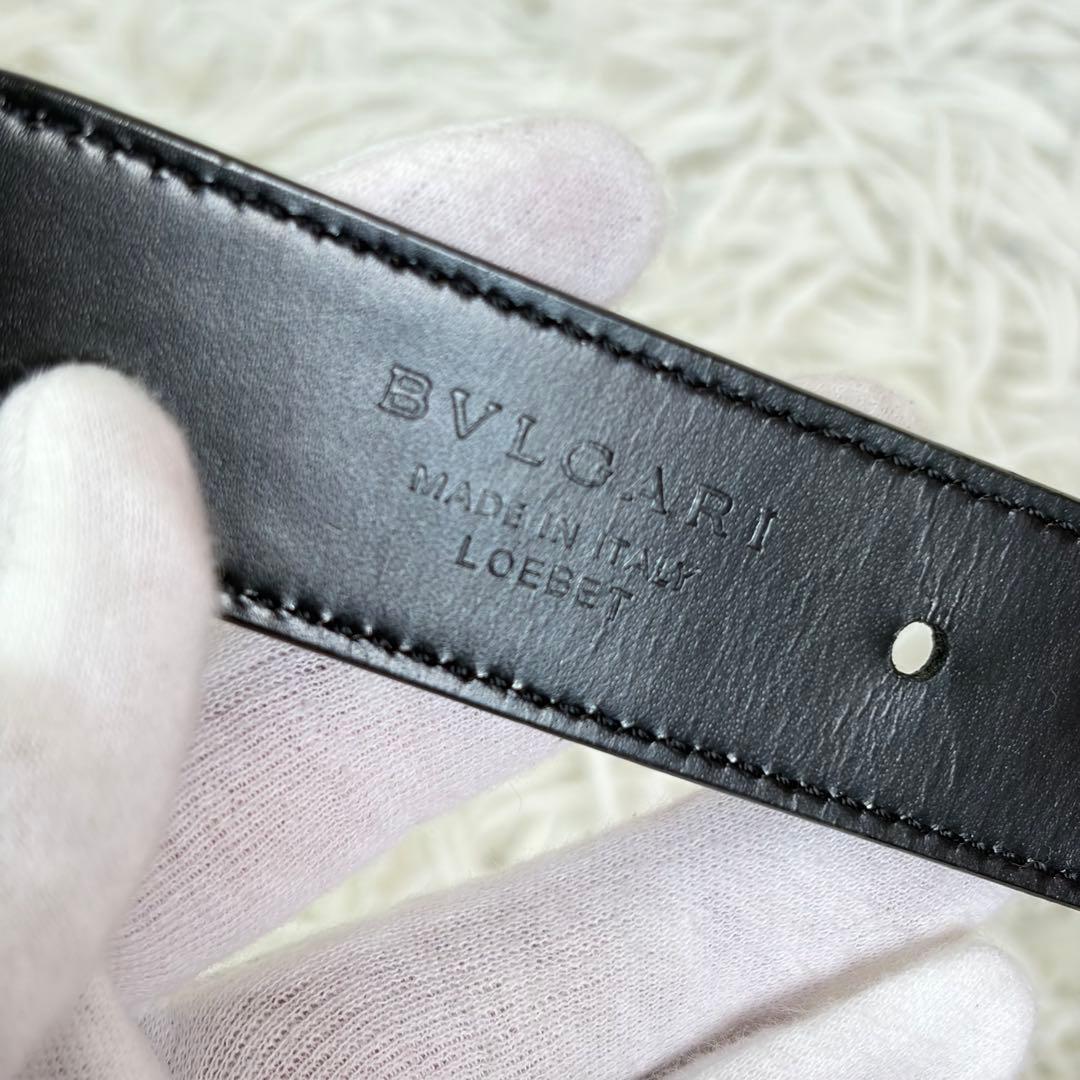 極美品/付属品完備✨ ブルガリ レザー ベルト レッタンゴロ シルバーバックル