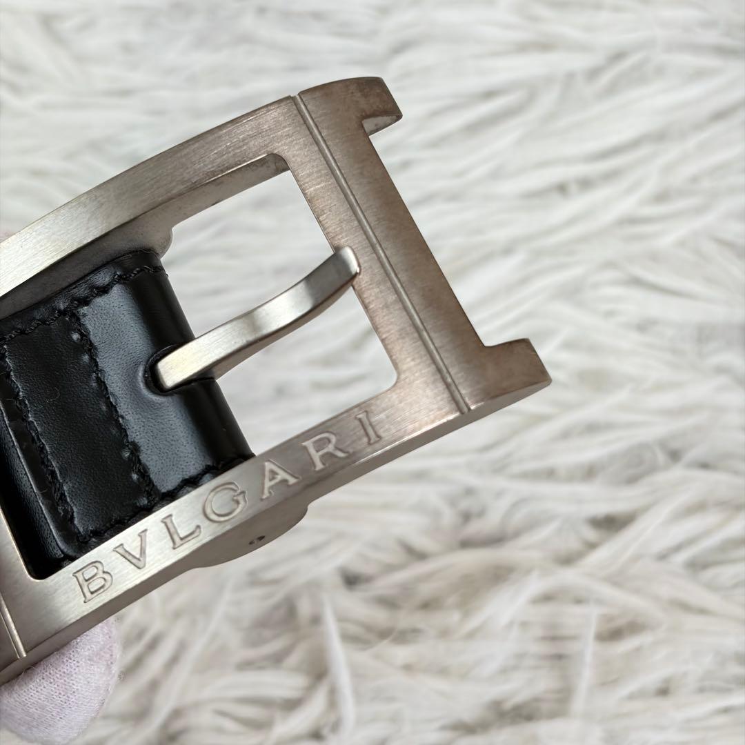 極美品/付属品完備✨ ブルガリ レザー ベルト レッタンゴロ シルバーバックル
